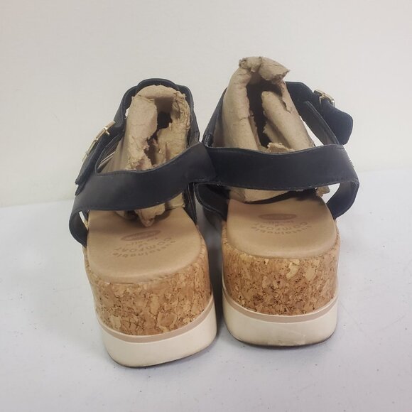 Dr Scholls Womens Only You Strappy Wedge Sandals Size 10 Black Comfort Summer - Picture 4 of 15